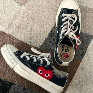 Used Converse X Comme Des Garçons  Play. size 4 Kids/ 6.5 women’s